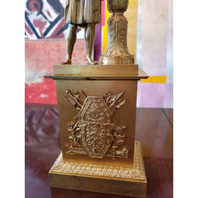 Traditional Antique French Empire Bronze Warrior Roman Candelabras - a Pair For Sale - Image 3 of 8