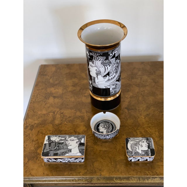 Endre Szasz for Hollóháza Art Deco Style Porcelain Grouping - 4 Pieces For Sale - Image 11 of 12