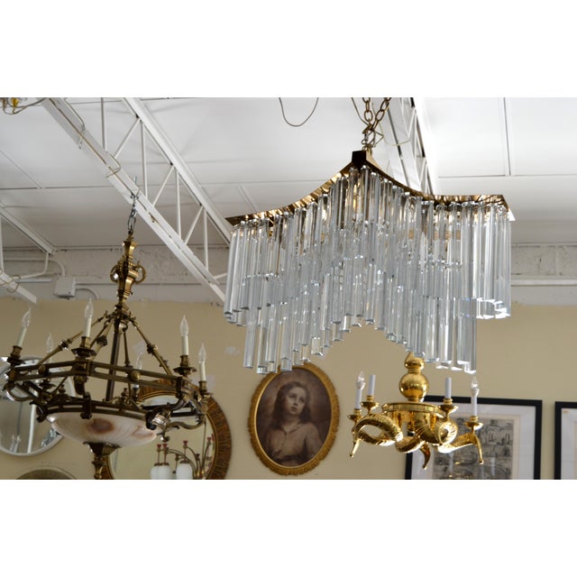 Pagoda Chandelier in Crystal and Brass | Chairish