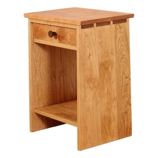 Handmade Mid-Century Modern Cherry Nightstand/End Table For Sale