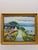 1980s Framed Impressionist Coastal Village Landscape Painting For Sale - Image 11 of 11