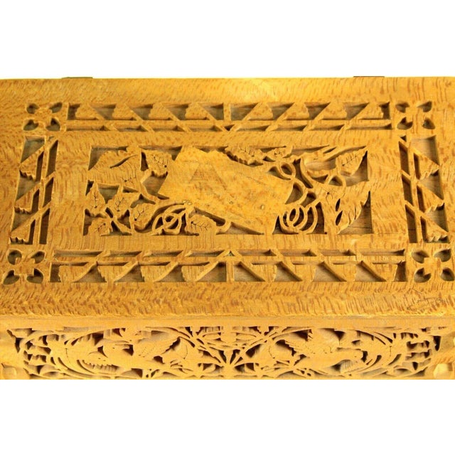 Wood Early 20th Century American Folk Art Carved Die-Cut Wood Deed Box For Sale - Image 7 of 11