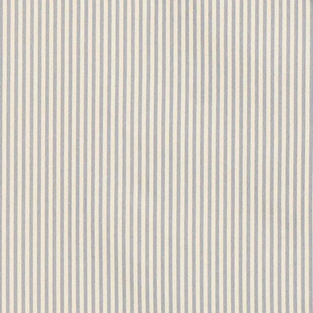 Sample - Schumacher Charee Silk Stripe Fabric in Blue & White For Sale