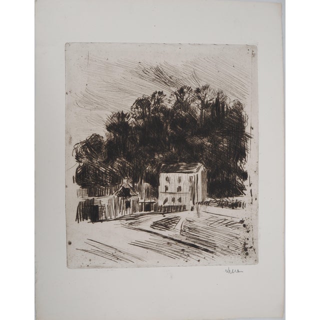 Maximilien Luce, Country Landscape (Bessy-sur-Cure), 1900, Original Signed Etching For Sale