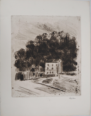 Maximilien Luce, Country Landscape (Bessy-sur-Cure), 1900, Original Signed Etching