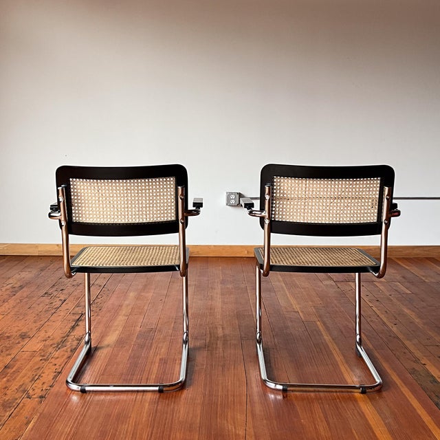 Marcel Breuer 1990s Cesca Chairs by Marcel Breuer Attributed, Set of 2 For Sale - Image 4 of 11