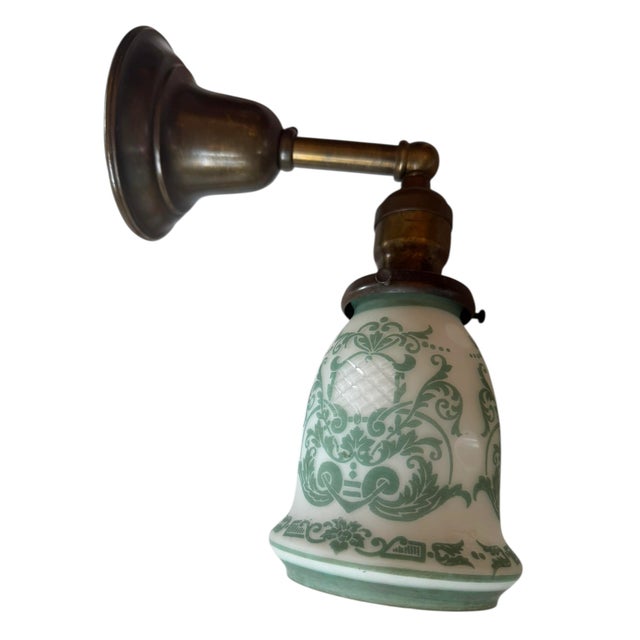 1920s Antique Wall Sconce With Damask Design For Sale - Image 5 of 6