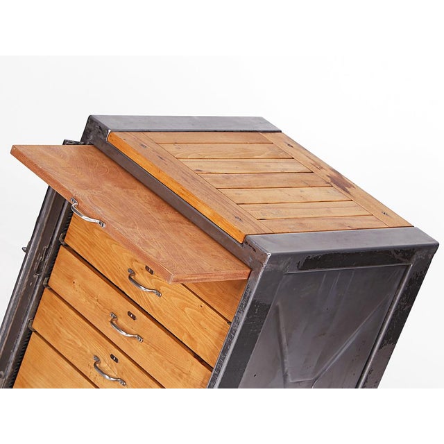 Iron and Wood Workbench with Drawers, 1950s For Sale - Image 9 of 10