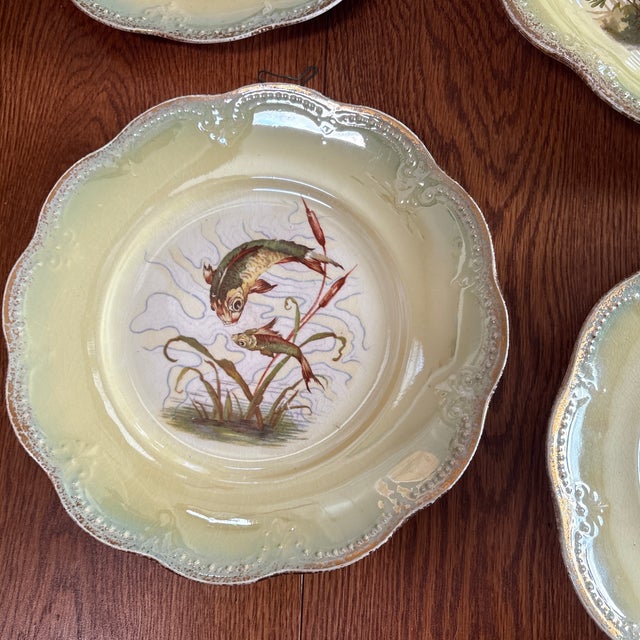 Limoges, France Limoges Fish Service With Platter and Five Plates Circa 1880-1890 - Set of 6 For Sale - Image 4 of 9