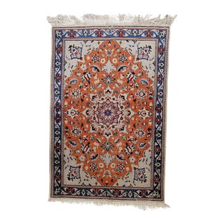 1950s, Vintage Persian Tabriz Rug With Silk Highlights 3' X 4' For Sale