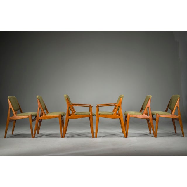 Wood Danish Ella Chairs in Teak attributed to Arne Vodder for Vamo Sønderborg, 1960s, Set of 6 For Sale - Image 7 of 18