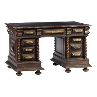 Secretary Desk with Twisted Edges in Fine Wood, 19th Century For Sale