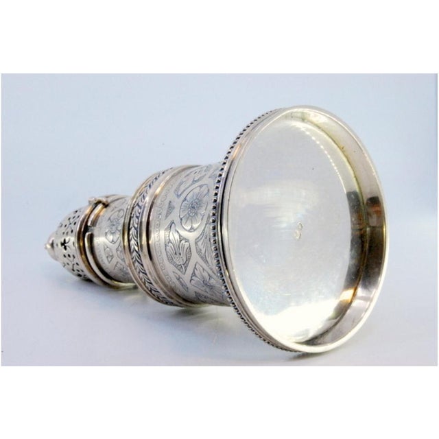 Silver Sprinkler with Chiseled Acanthus Flowers For Sale - Image 6 of 9