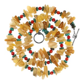 Polished Australian Yellow Opal Pebble Necklace For Sale