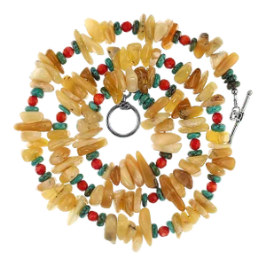 Polished Australian Yellow Opal Pebble Necklace