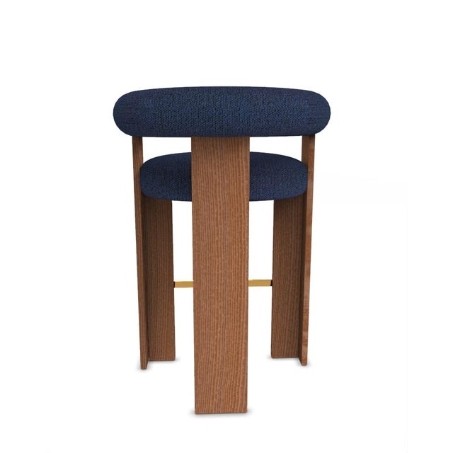 Collector Modern Cassette Bar Chair in Safire 11 Fabric and Smoked Oak by Alter Ego For Sale - Image 4 of 7