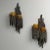 Mid-Century Modern Marcello Fantoni, Brutalist Mid-Century Modern Wall Sconces, Wrought Iron, Glass For Sale - Image 3 of 10