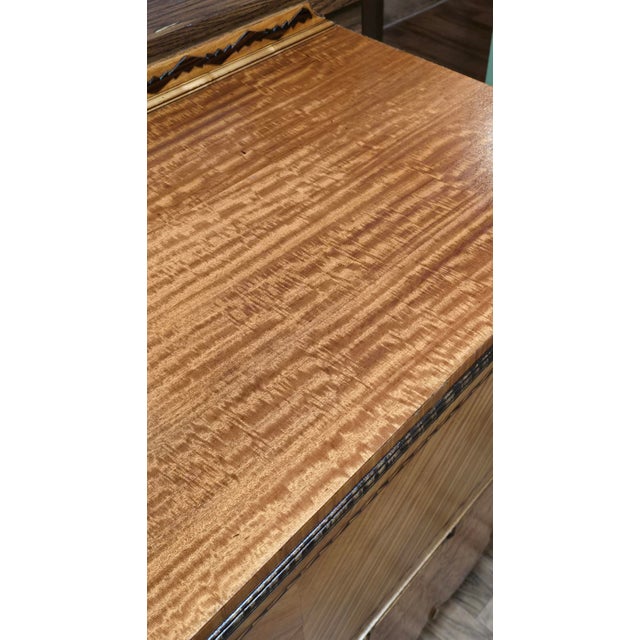 Stunning Antique Chevron & Burl Marquetry Inlaid Commode Chest of Drawers For Sale In Atlanta - Image 6 of 12