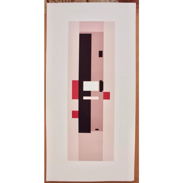 Geometric Modernist Silkscreen in Pink Rectangles For Sale - Image 9 of 10