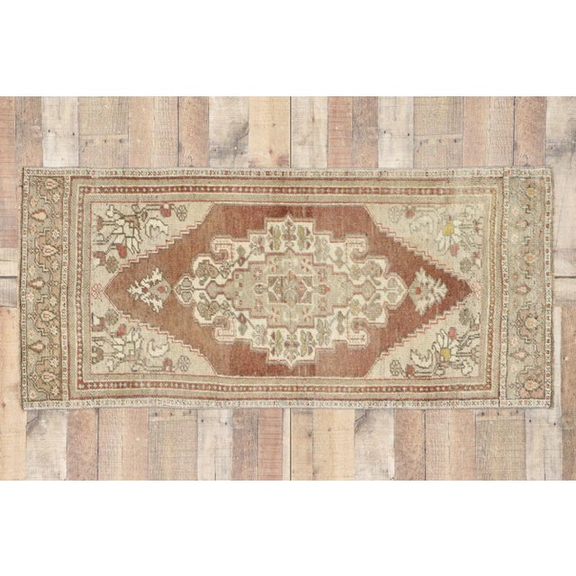 Brown Vintage Turkish Oushak Rug, 02'07 X 05'08 For Sale - Image 8 of 9