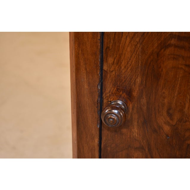 19th Century Walnut Bedside Cabinet With Carrara Marble Top For Sale - Image 10 of 13