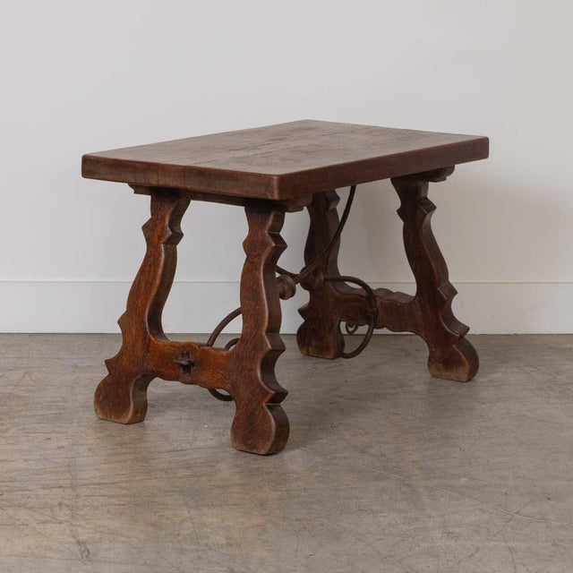 Spanish 19th Century Spanish Wood and Iron Trestle Table For Sale - Image 3 of 18