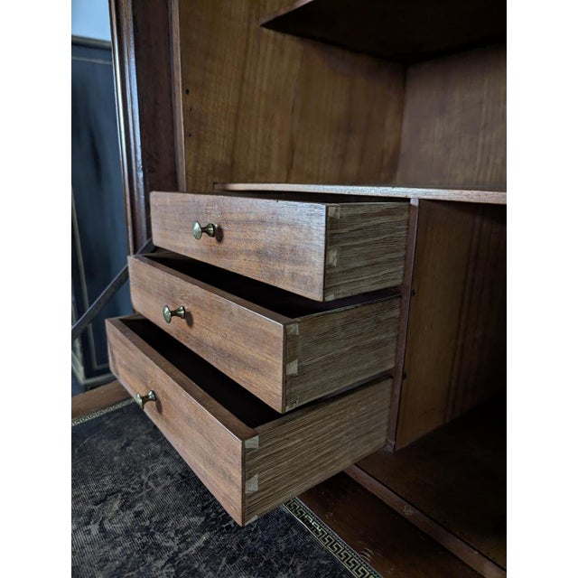 Louis XVI Mahogany Secretary Topped with a Ste Anne Marble Slab For Sale - Image 4 of 12