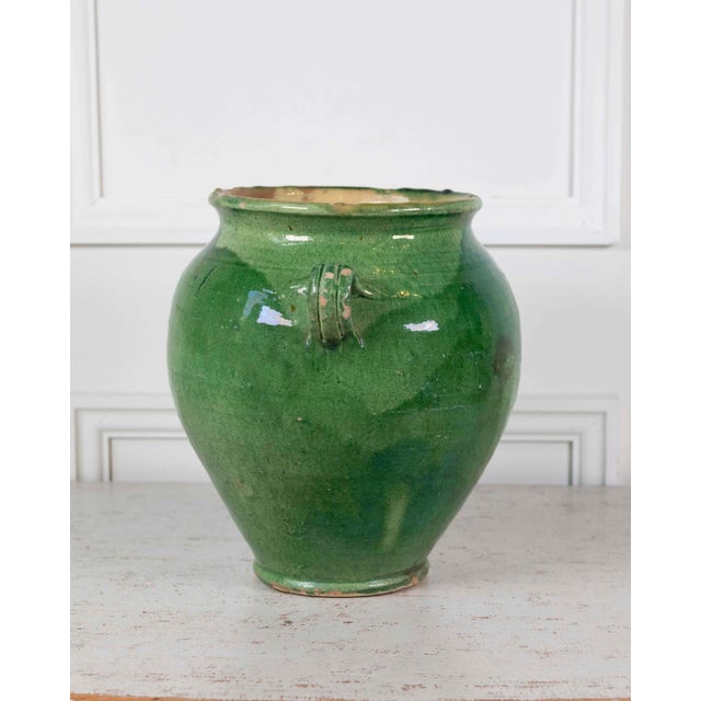 Ceramic French 19th Century Green and Yellow Splash-Glaze Confit Pot For Sale - Image 7 of 9