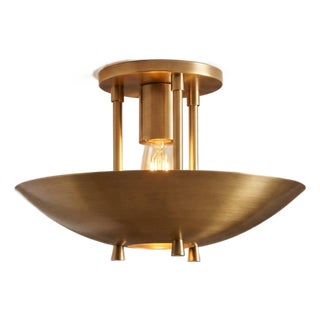 Handmade Mid-Century Modern Brass Flush Mount Ceiling Light Art Deco Organic Design Lighting for Entryway, Bedroom, Dining For Sale