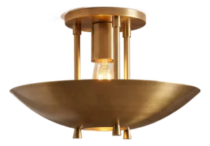 Handmade Mid-Century Modern Brass Flush Mount Ceiling Light Art Deco Organic Design Lighting for Entryway, Bedroom, Dining