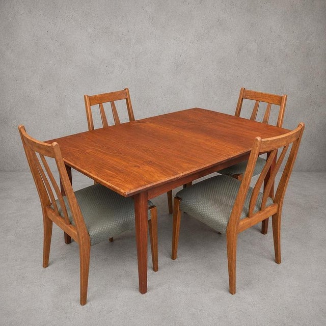 Mid-Century Dining Table from Gordon Russell and Danish Teak Chairs from Dyrlund, 1960s, Set of 5 For Sale - Image 9 of 9