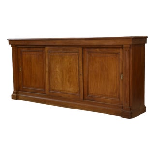 Wooden Workshop Cabinet with 3 Sliding Doors, 1920s For Sale