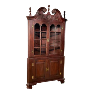 1970s Henkel Harris Mahogany Corner Cabinet