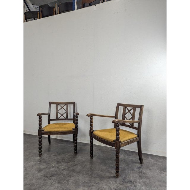Brutalist Carved Coil Armchairs, Set of 2, in Very Good conditions.