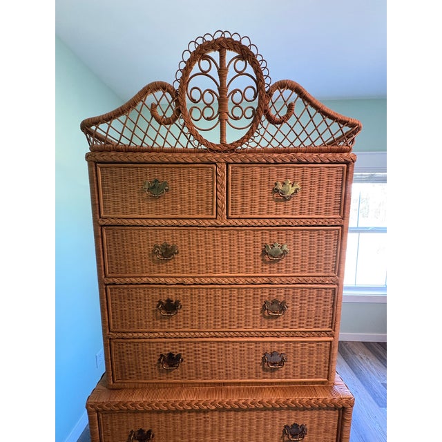 Vintage Ralph Lauren "Safari" Collection Wicker Bedroom Set, Bed and Two Dressers For Sale - Image 10 of 17