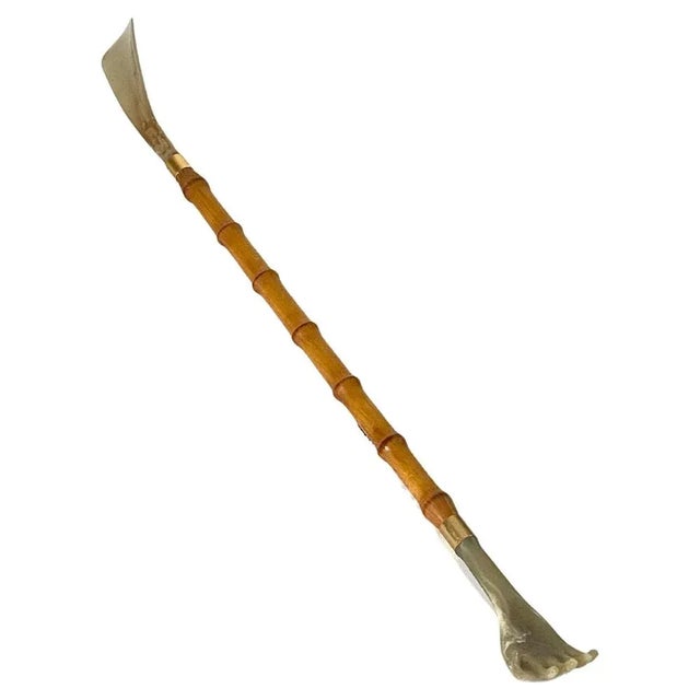 Italian Brown Faux Bamboo Shoehorn and Backscratcher, Italy, 1960s For Sale - Image 11 of 11