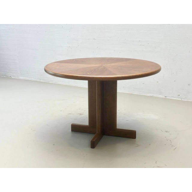 Vintage Round Dining Table in Oak, 1970s For Sale - Image 11 of 16
