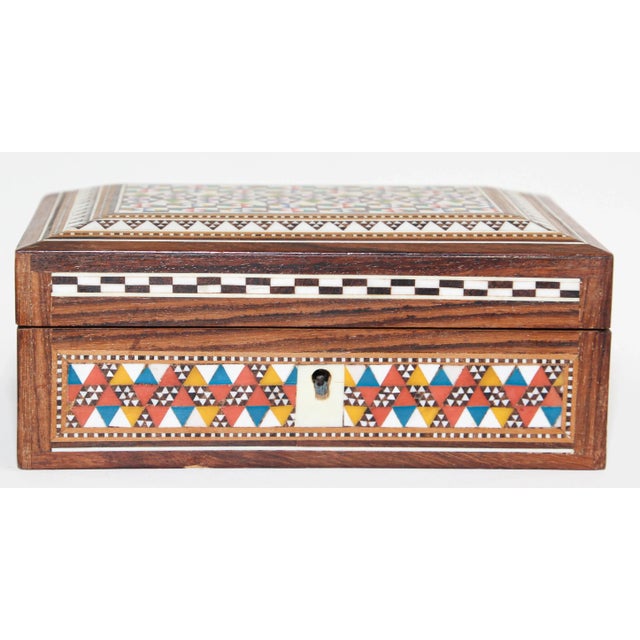 Middle Eastern Mosaic Moorish Box Inlaid For Sale - Image 9 of 13