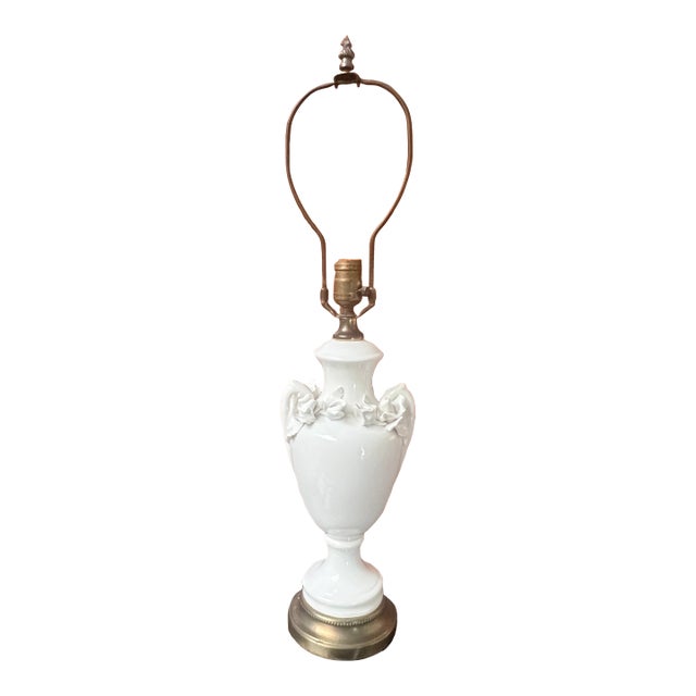 Vintage Mid-Century Porcelain Urn-Style Table Lamp For Sale