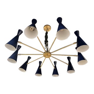 Worlds Away Fleming in Aged Brass/Navy For Sale