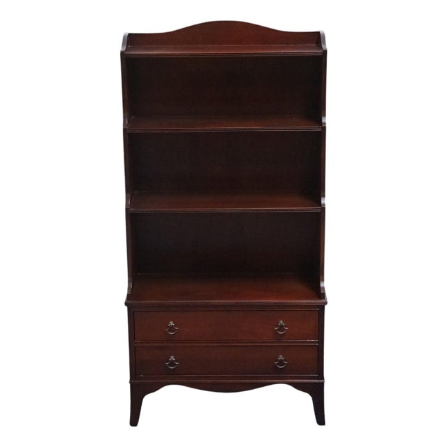 H L Hubbell Solid Mahogany Traditional Style 24" Petite Bookcase For Sale