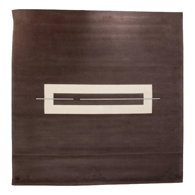 Rug in Brown and Beige Fabric by Peter Maly for Jab Anstoetz For Sale