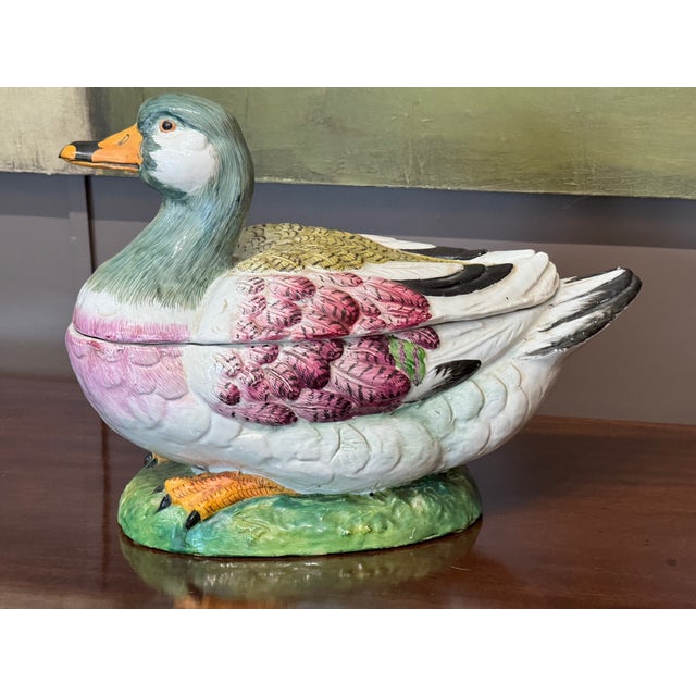 Late 18th Century French Glazed Ceramic Duck Tureen For Sale - Image 6 of 10