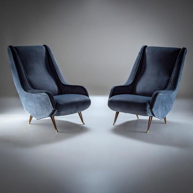 Mid-20th Century Pair of ISA Bergamo Armchairs, Italy For Sale - Image 13 of 15
