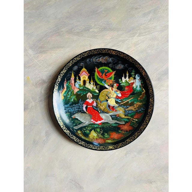 Ceramic 1990s Vintage Russian Collectible Plate of Phoenix Wall Gallery Art For Sale - Image 7 of 7
