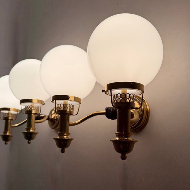 Polished Brass Sconces in the style of Maison Jansen for Vereinigte Werkstätten München, 1970s, Set of 2 For Sale - Image 17 of 18