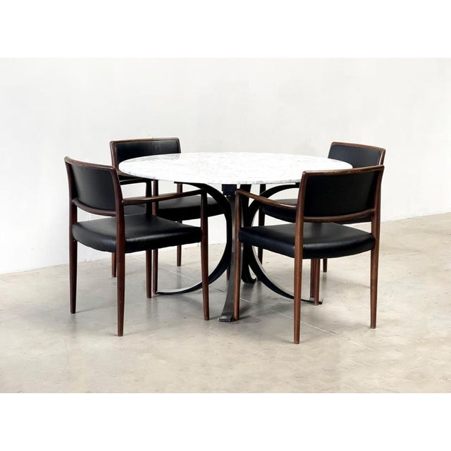 Vintage Round Model T69 Dining Table in Marble attributed to Osvaldo Borsani for Tecno, 1970s For Sale - Image 9 of 10