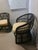 Mid-Century Modern Pair of Rattan and Bamboo Barrel Back Armchairs With Cream Cushions For Sale - Image 3 of 11