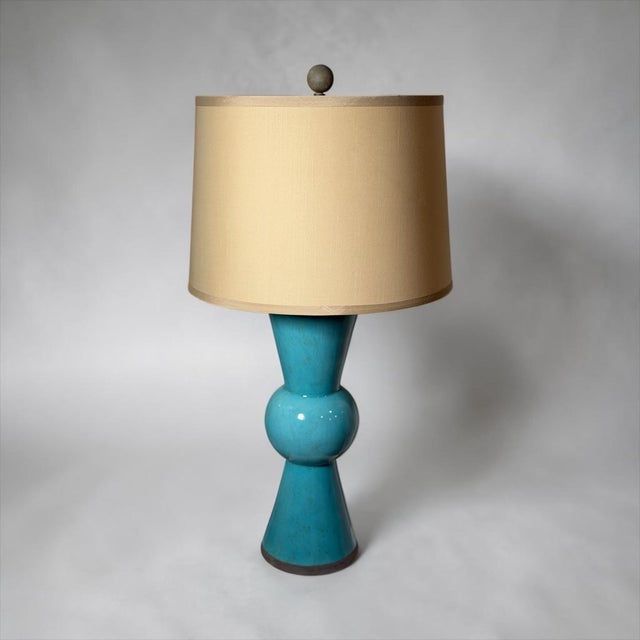 Currey & Company Currey & Company Upbeat Teal Table Lamp For Sale - Image 4 of 5