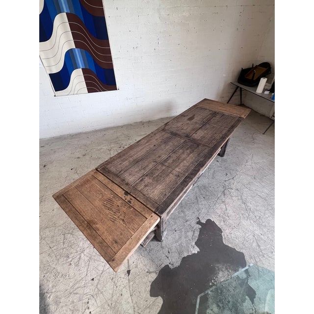 Vintage Extra Long Rustic Farm Table For Sale - Image 9 of 13
